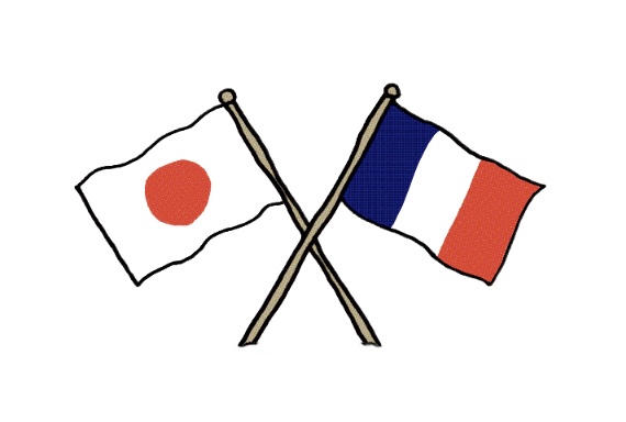 日本とフランスの国旗