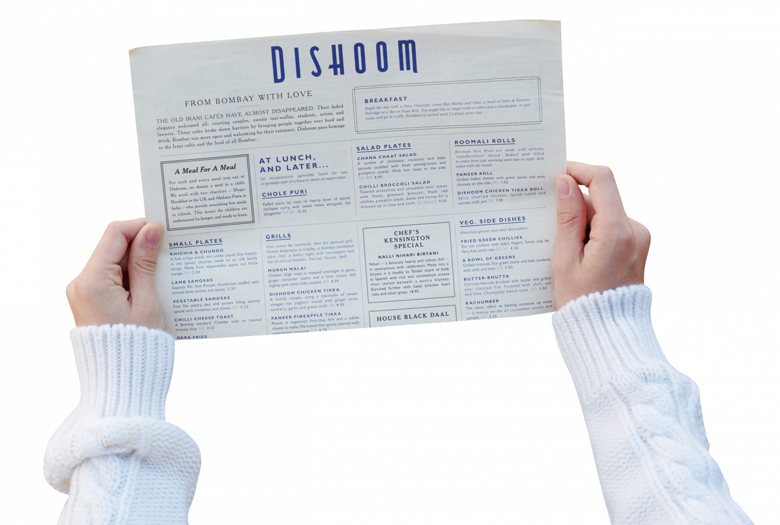 『Dishoom』のメニュー表