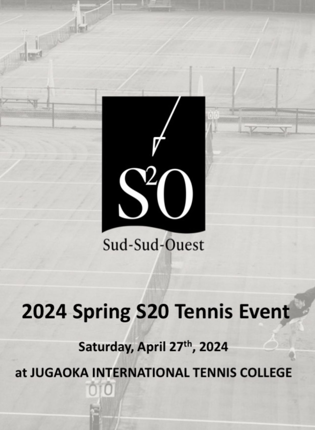 4月27日（土）〈S2O〉が『自由ガ丘インターナショナルテニスカレッジ』にてイベントを開催。