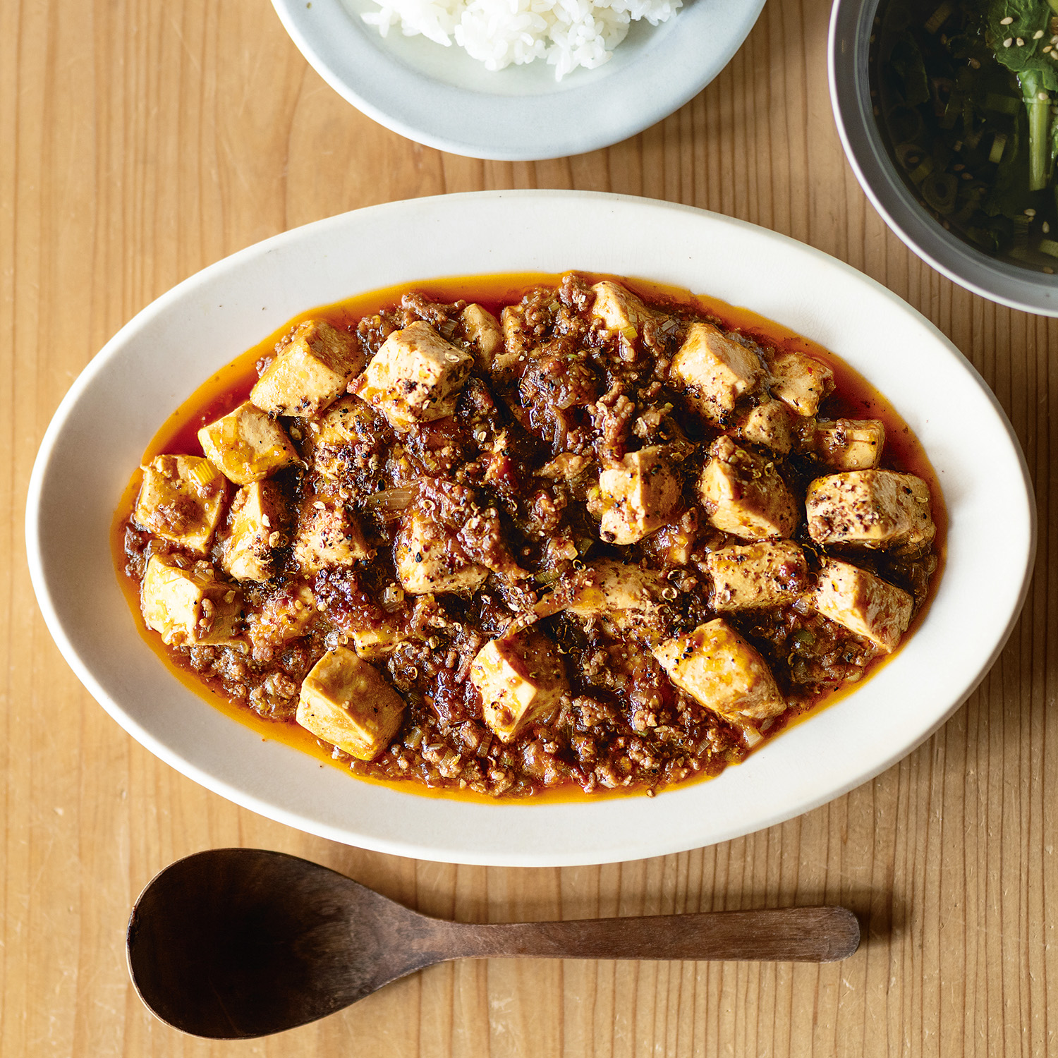 豆腐にダンスさせる、麻婆豆腐。