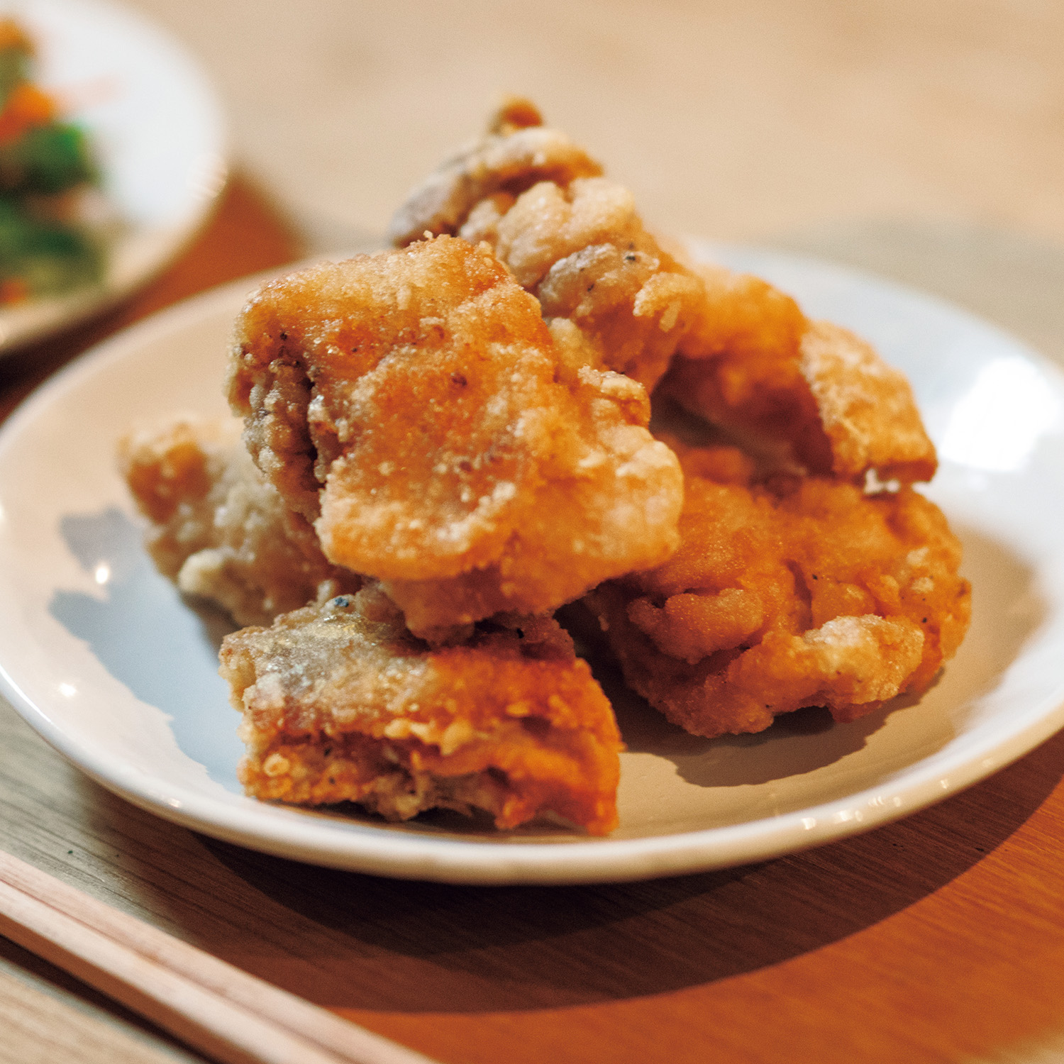 ちょっとの塩水に漬ける、から揚げ。