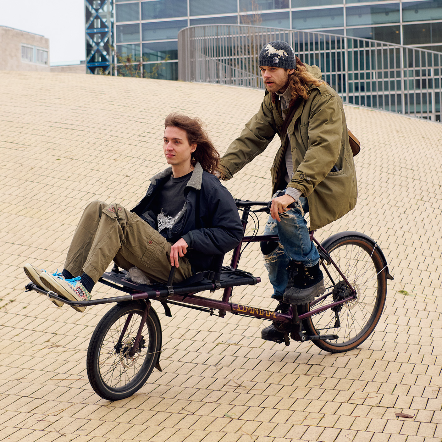 コペンハーゲン大学前の自転車置き場で。