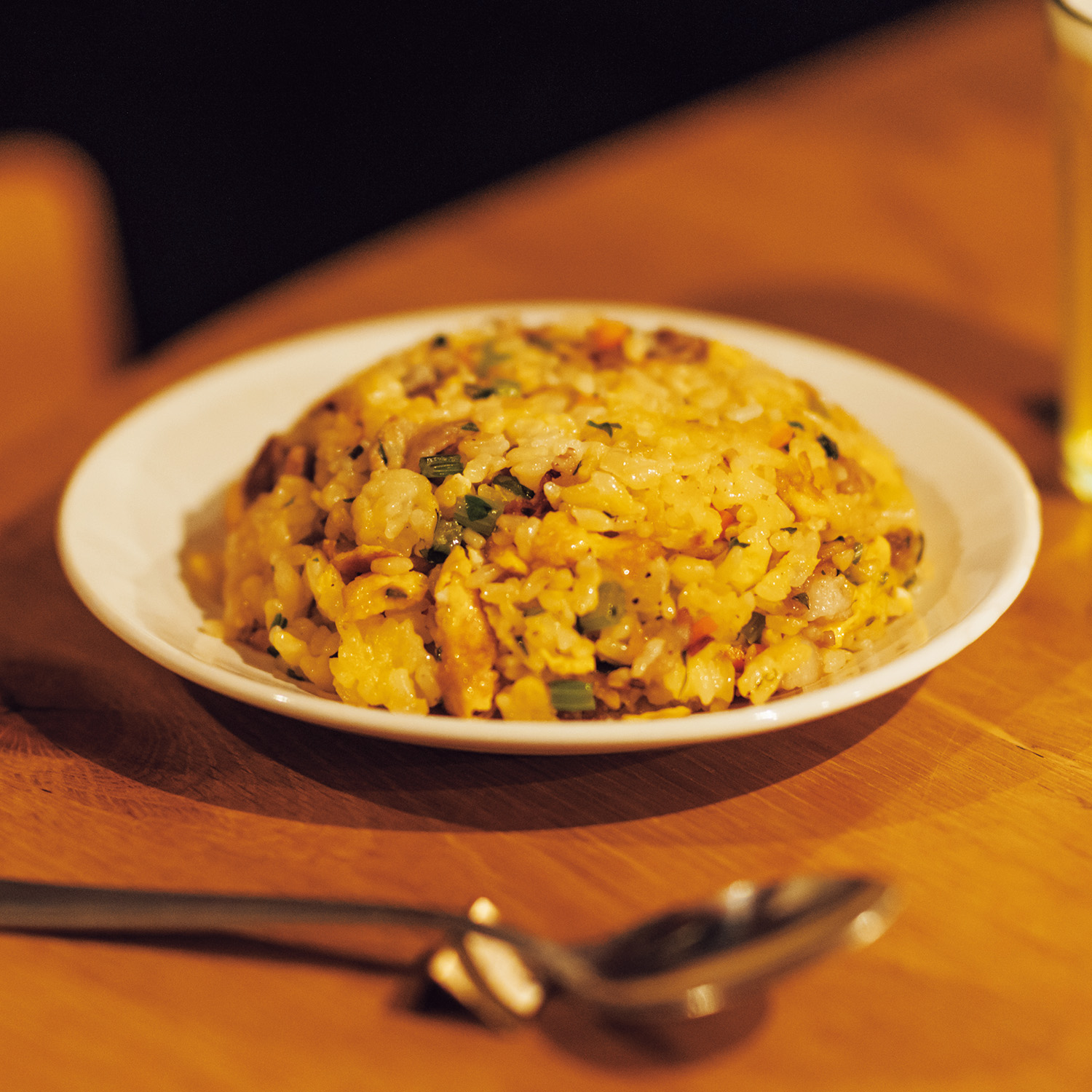 スープで保湿する、チャーハン。